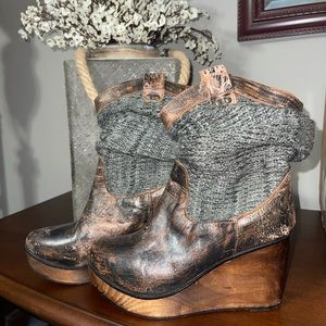 Bed Stu Bruges Cobbler Series Wedge Heel Bootie 8.5